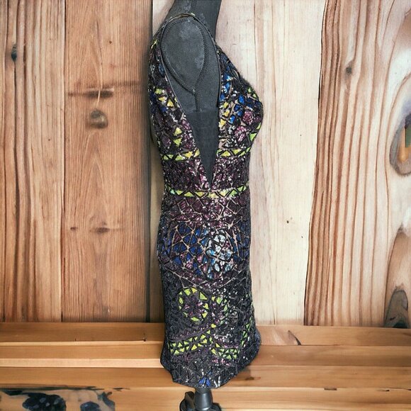 Jovani 04808 Plunging Back Sequin Dress Size 6 Prom ~Cocktail ~ Wedding - Picture 3 of 16